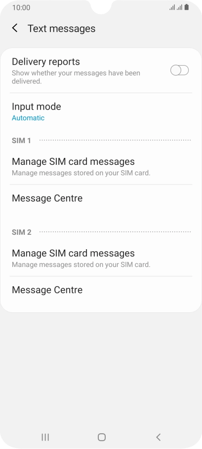 Press Message Centre.