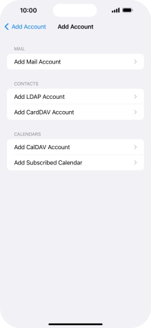 Press Add Mail Account.