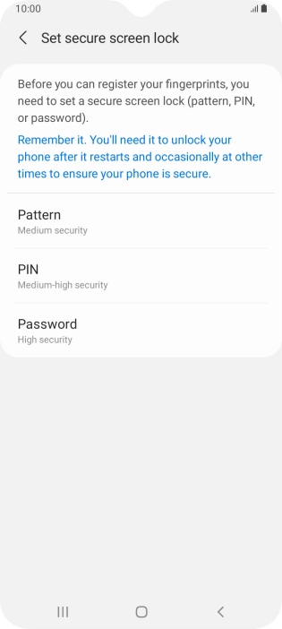 Press the required phone lock code and follow the instructions on the screen to create an additional phone lock code.
