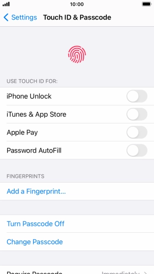 Press Turn Passcode Off and key in the phone lock code.