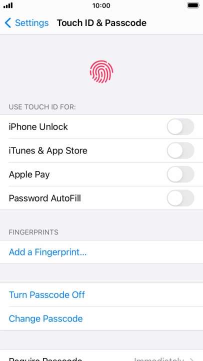 Press Turn Passcode Off and key in the phone lock code.