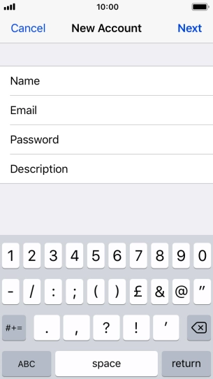 Press Description and key in the required name. Press Description and key in the required name.