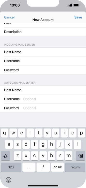 Press Save. Your email account has now been set up. To select more settings for incoming and outgoing server, proceed with the following steps. Press Save. Your email account has now been set up. To select more settings for incoming and outgoing server, proceed with the following steps.