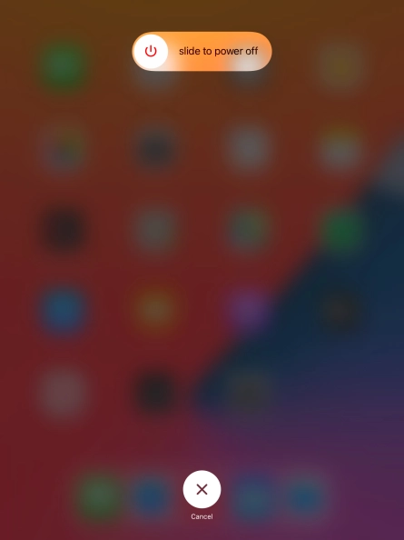 Press and drag the power off icon right. Press and drag the power off icon right.