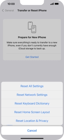 Press Reset All Settings.