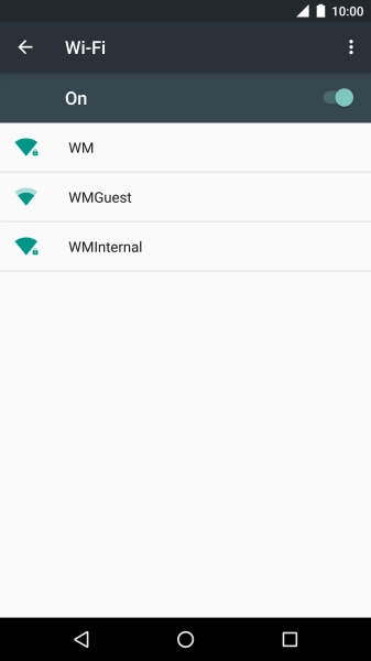 Press the required Wi-Fi network.