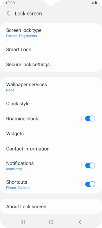 Press Screen lock type and key in the additional phone lock code you created earlier.