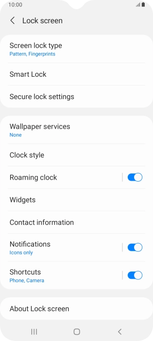 Press Screen lock type and key in the additional phone lock code you created earlier.