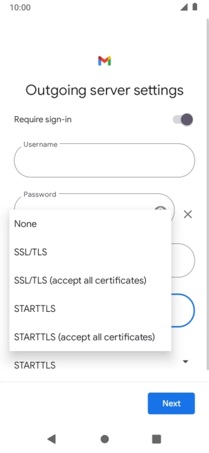 Press SSL/TLS.
