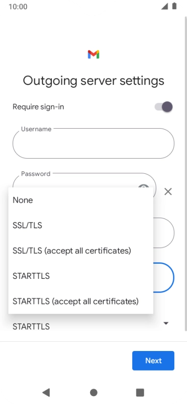 Press SSL/TLS.