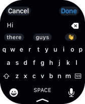 Press the microphone icon and record the message.