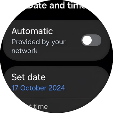 Press Set date. Press Set date.