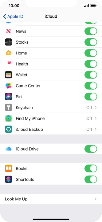 Press iCloud Backup.