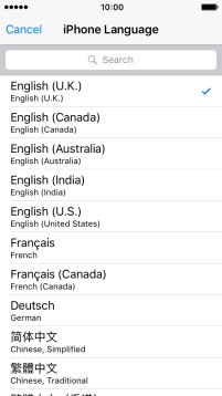 Press the required language.