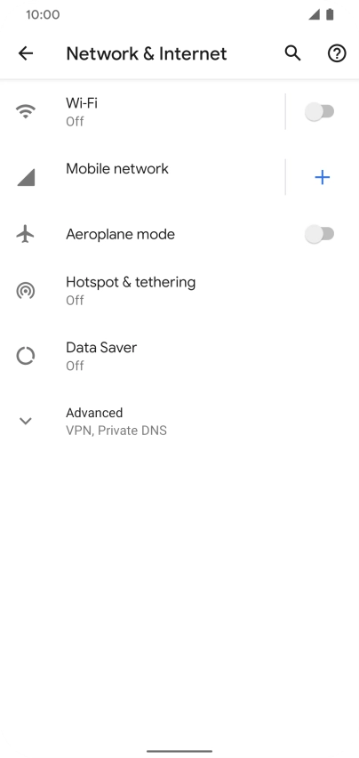 Press Mobile network. Press Mobile network.