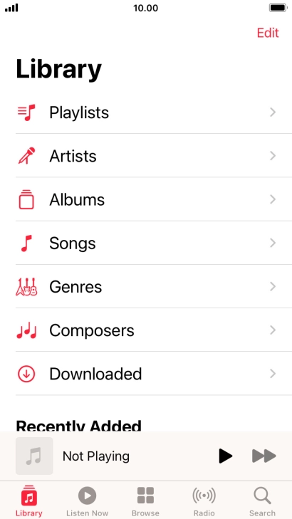 Press Playlists.