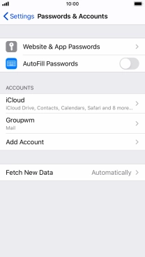 Press the name of the email account you've just set up.