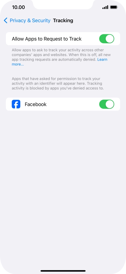 Press the indicator next to 