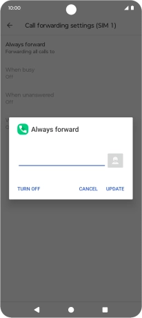 Press TURN OFF.