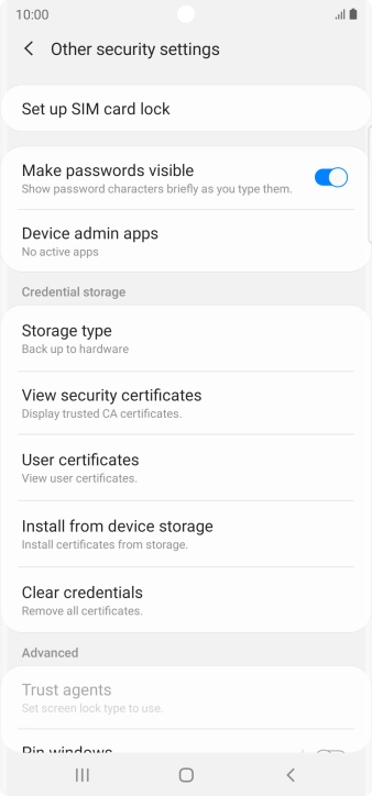 Press Set up SIM card lock.