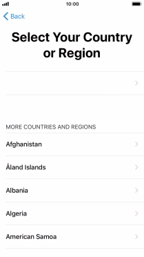 Press the required country or area.