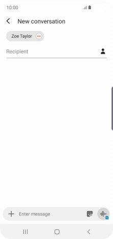 Press the text input field and write the text for your text message.