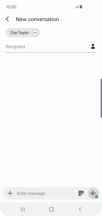 Press the text input field and write the text for your text message.