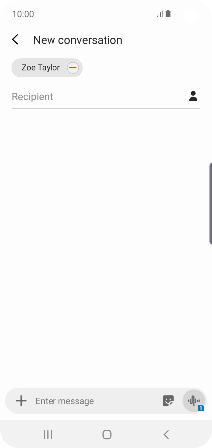 Press the text input field and write the text for your text message.