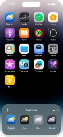 Press the required setting to select the size of app icons on the home screen. Press the required setting to select the size of app icons on the home screen.
