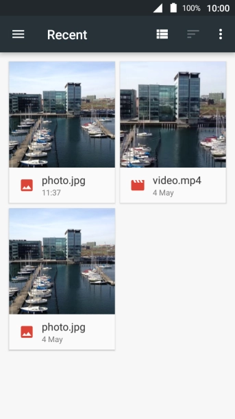 Slide your finger right starting from the left side of the screen and go to the required folder. Slide your finger right starting from the left side of the screen and go to the required folder.