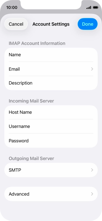 Press SMTP.