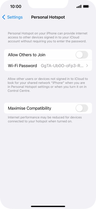 Press Wi-Fi Password and key in the required password.
