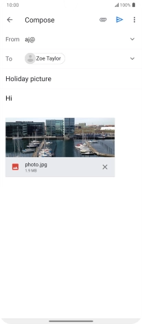Press the send icon when you've finished your email message.
