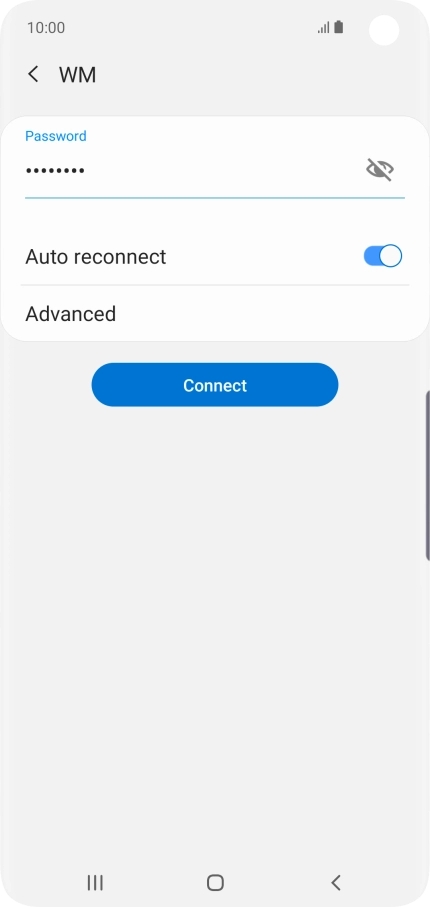 Key in the password for the Wi-Fi network and press Connect. Key in the password for the Wi-Fi network and press Connect.