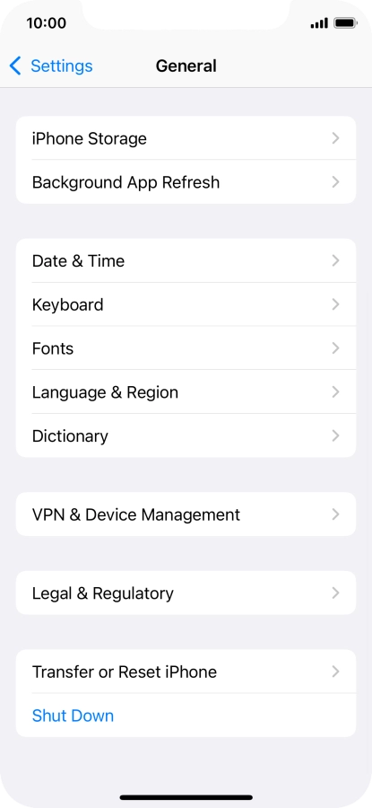 Press Transfer or Reset iPhone.
