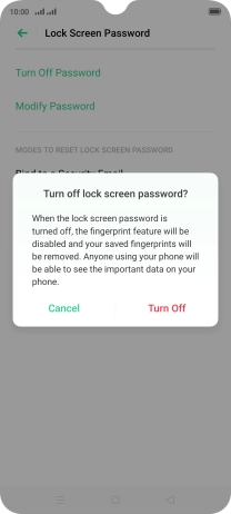 Press Turn Off and key in the additional phone lock code you created earlier. Press Turn Off and key in the additional phone lock code you created earlier.