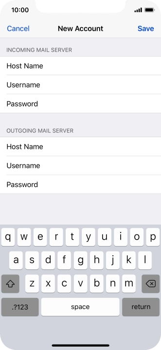 Press Save. Your email account has now been set up. To select more settings for incoming and outgoing server, proceed with the following steps. Press Save. Your email account has now been set up. To select more settings for incoming and outgoing server, proceed with the following steps.