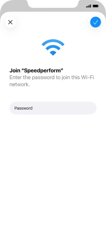 Key in the password for the Wi-Fi network and press the confirm icon. Key in the password for the Wi-Fi network and press the confirm icon.