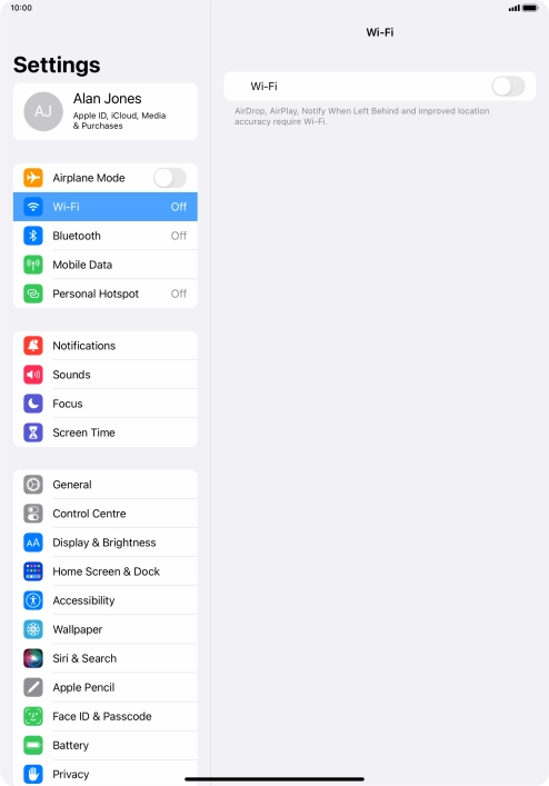 Press the indicator next to 