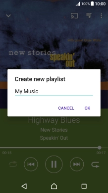 Key in a name for the playlist and press OK.
