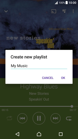 Key in a name for the playlist and press OK.