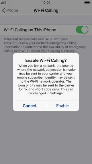 If you turn on the function, press Enable.