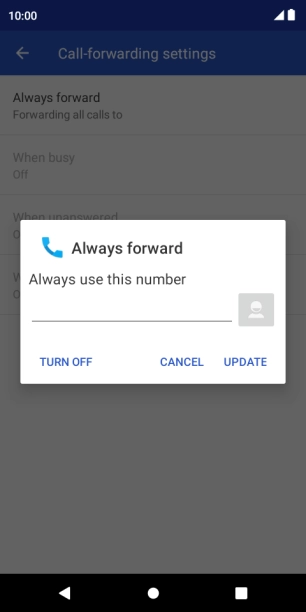 Press TURN OFF.