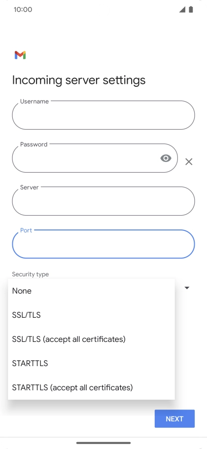 Press SSL/TLS.