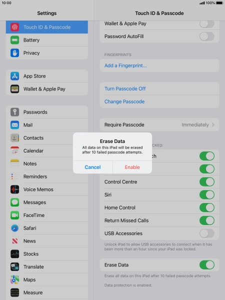 If you turn on the function, press Enable. If you turn on the function, press Enable.