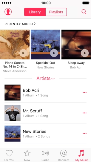 Press Playlists.