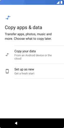 You can transfer the contents of another phone to your phone when it's activated for the first time and after a factory reset. When this screen is displayed, your phone is ready to transfer contents from another phone. You can transfer the contents of another phone to your phone when it's activated for the first time and after a factory reset. When this screen is displayed, your phone is ready to transfer contents from another phone.