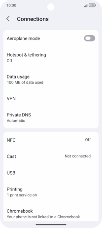 Press Hotspot & tethering. Press Hotspot & tethering.