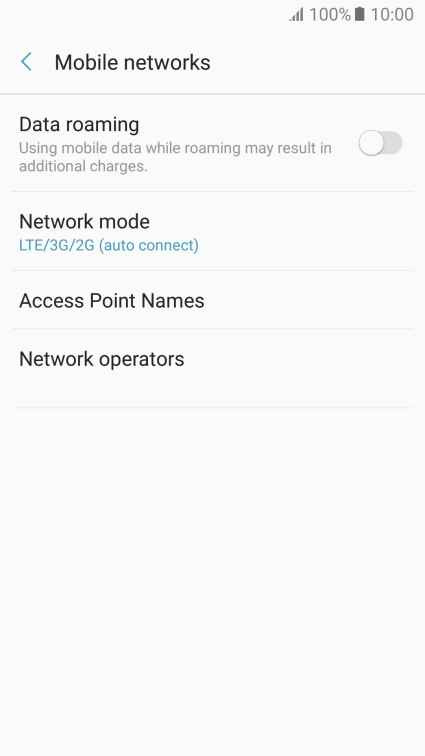 Press Network mode.