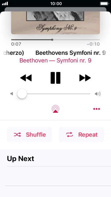 Press Shuffle to turn the function on or off.